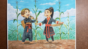Corn Harvest - Original Watercolor