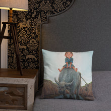 Load image into Gallery viewer, Girl and her Water Buffalo Pillow