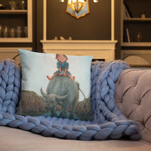 Load image into Gallery viewer, Girl and her Water Buffalo Pillow