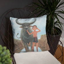 Load image into Gallery viewer, Boy and his Water Buffalo Pillow