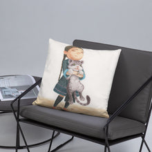 Load image into Gallery viewer, Girl and her Kitten Pillow