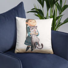 Load image into Gallery viewer, Girl and her Kitten Pillow